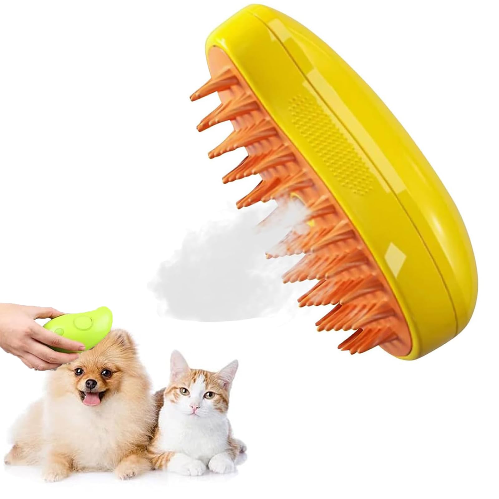 AOMAIGAD Cepillo de vapor para gatos,Vepillo de Vapor Autolimpiable para Gatos Perros,Cepillo de vapor para gatos 3 en 1,Cepillo de Vapor para Gatos para Masaje Cepillos Perro Autolimpiante (A)