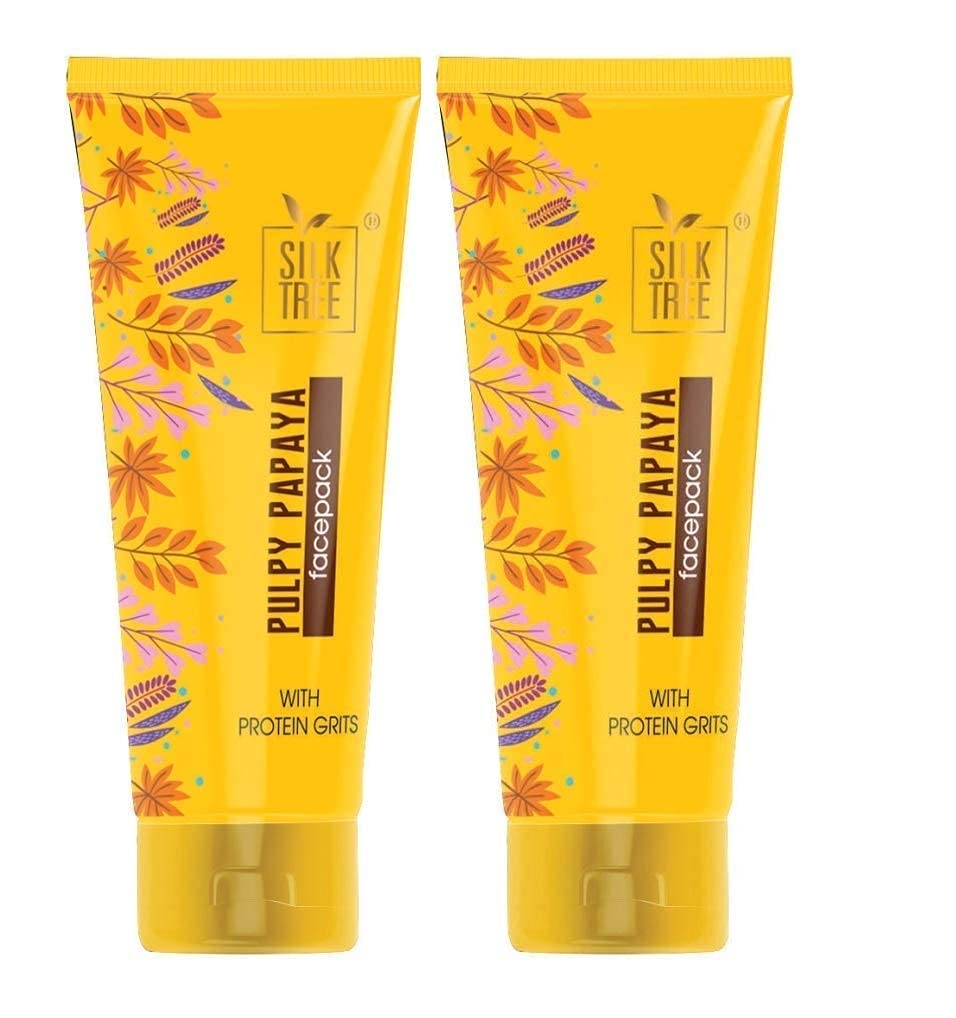 SILKTREE Pulpy Papaya Face Pack For Glowing & Bright Skin (65gm, Pack of 2)