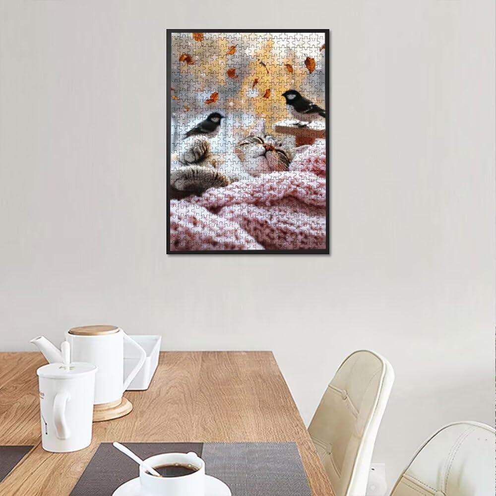Vogel Katze Puzzle 4000 Teile, Klassische Puzzles, Geschicklichkeitsspiel Puzzle für Erwachsene, Puzzlespiele für Die Ganze Familie, Mit Schöner Verpackung, Dekoration Puzzles DX0YL3-733