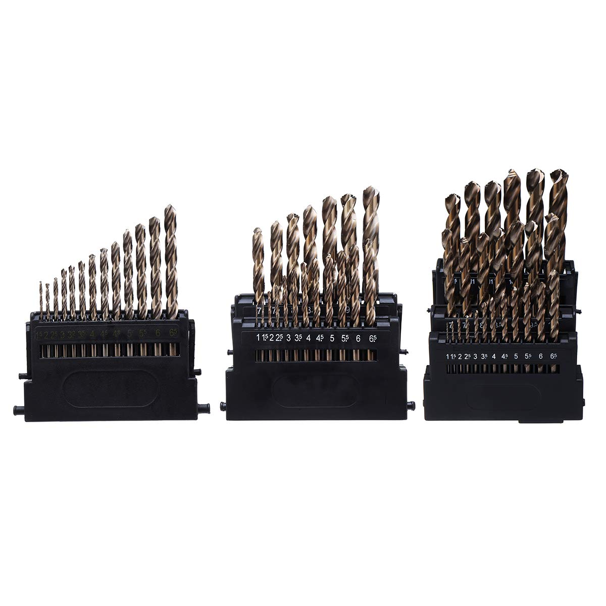 Juego de brocas helicoidales M42 Hss, cabeza de 3 bordes, broca de alto cobalto al 8% para perforación de metal y madera de acero inoxidable - Juego de brocas de 25 piezas