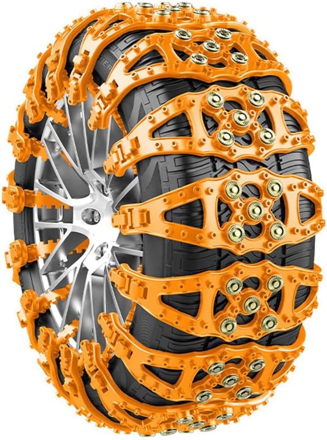 TOMSE Snow Chains Car 8 Pcs for Mitsubishi ASX (RVR) 2019-2023, Enhanced Traction Anti-Skid Wear-Resistant Emergency Snow Tire Chains Performance Reusable Tyre Parts,Orange-8PCS