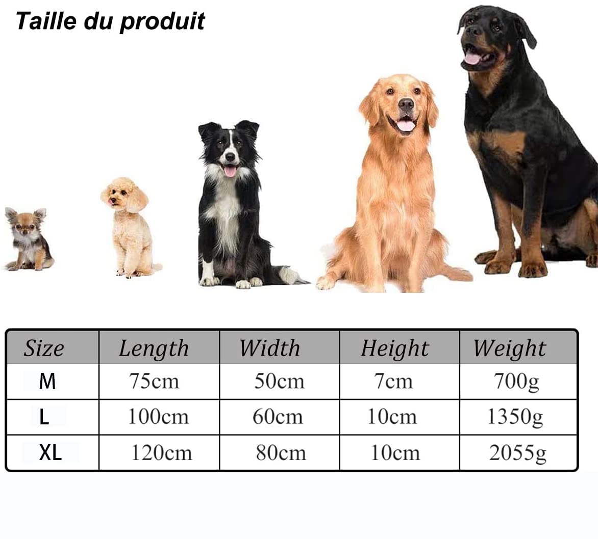 Yuly Matelas Orthopédique en Mousse à Mémoire de Forme pour Chien Dehoussable, Surface Douce et Chaude,Comfy Tapis Chien Grande Taille Lavable Apaisant,Tapis en Peluche ​pour Animaux De Compagnie