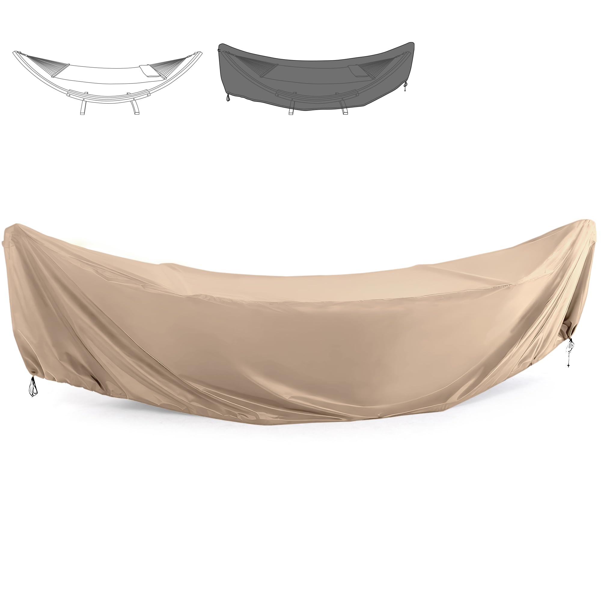 SUNCREAT Hammock Cover, Water-Resistant Polyester Hammock Stand Cover for 14ft Arc Stand, Brown