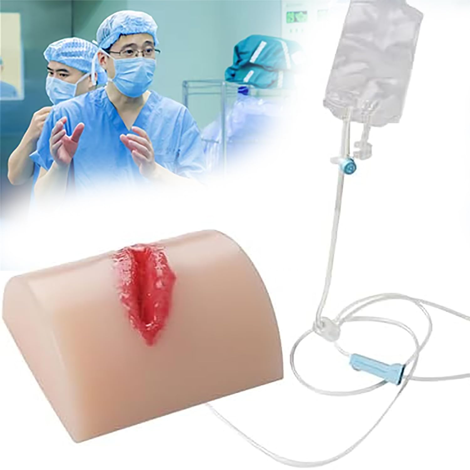 Modelo de entrenamiento de heridas para simulación de laceración, silicona elástica suave para el cuidado de heridas y práctica de vendaje, ideal para enseñanza en el aula y respuesta de emergencia