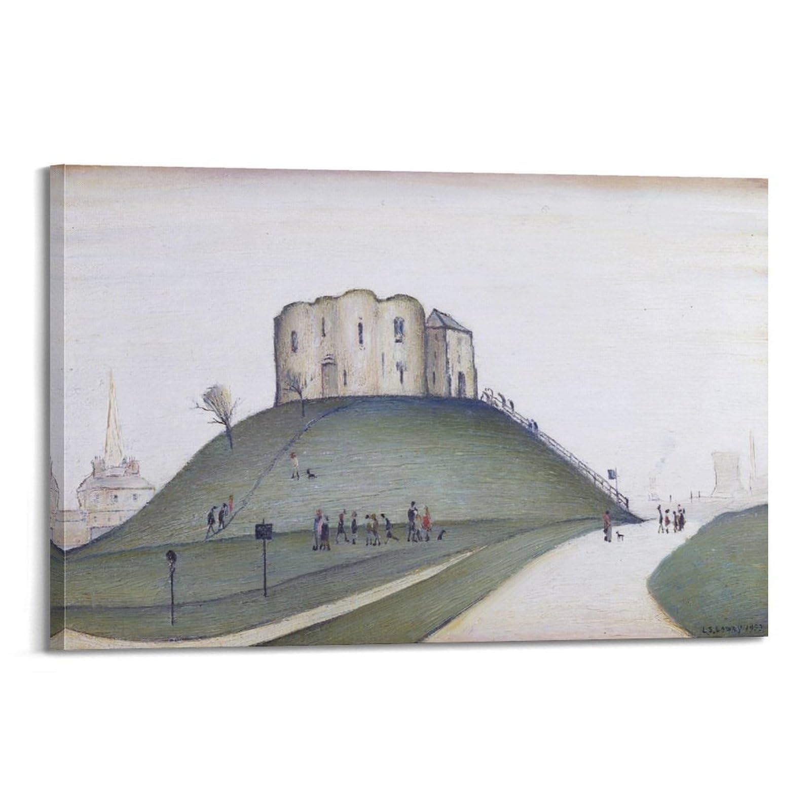 L. S. Lowry Painter Works (Clifford's Tower, York) Art Posters Picture Print Wall Art Canvas Artworks Room Aesthetic 12x18inch(30x45cm)