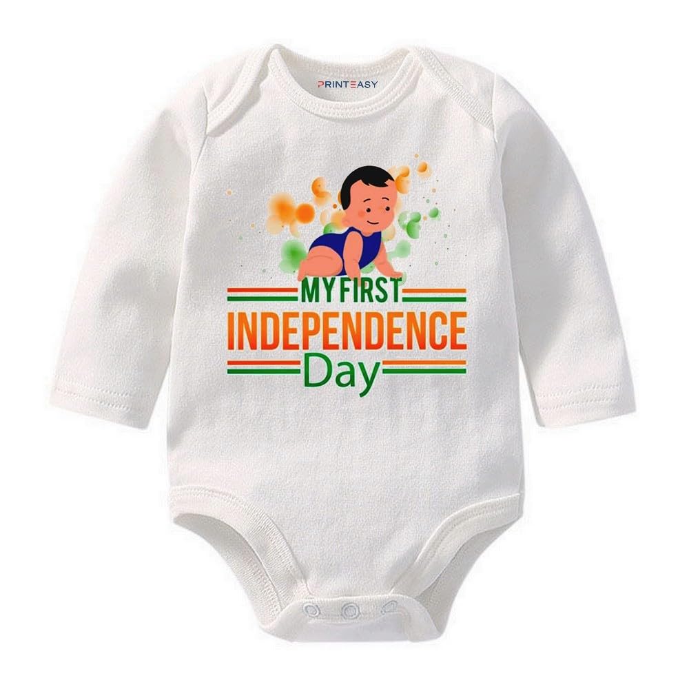 My First Independence Day Printed Cotton Kids Romper for Baby Boys & Girls | D-02