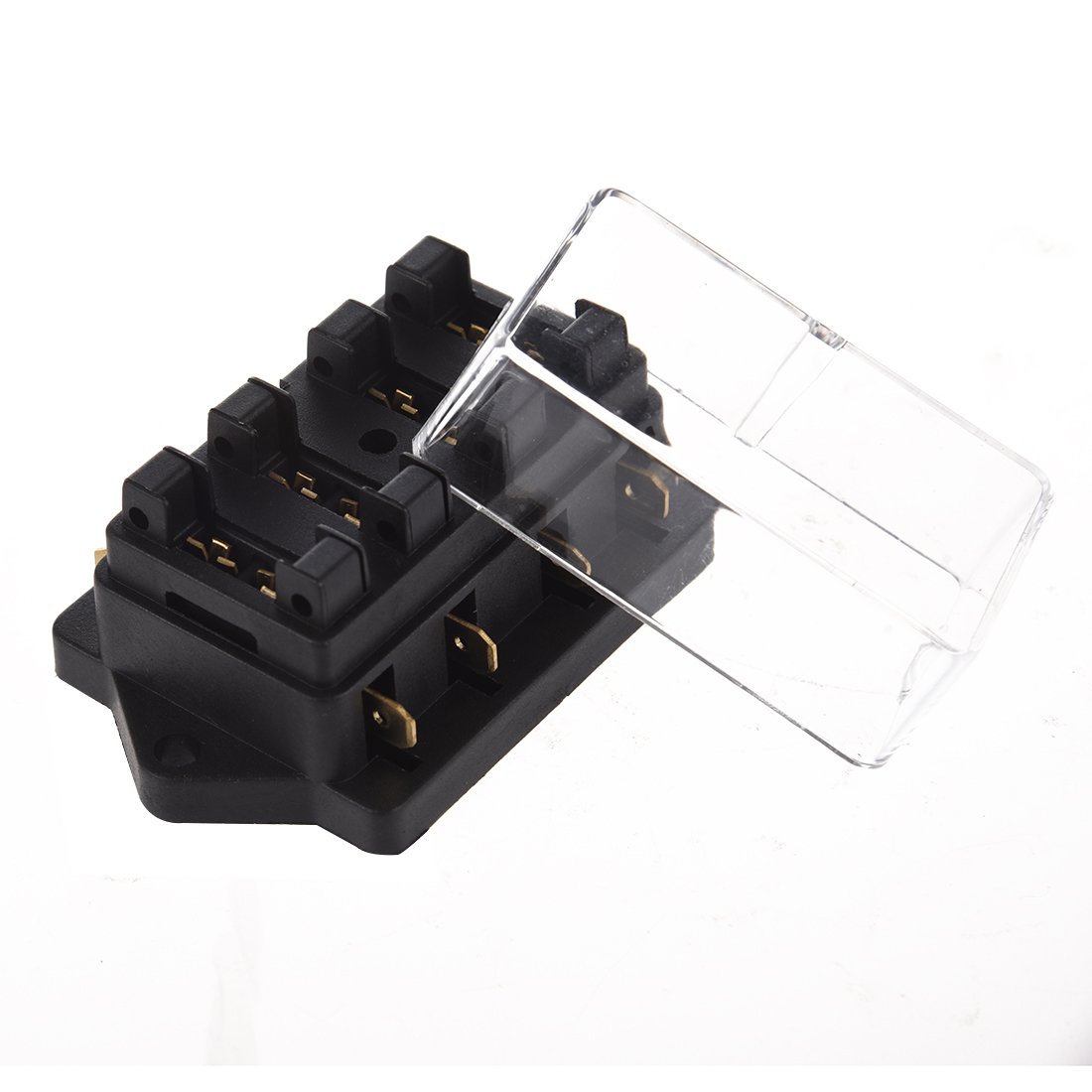 Boîte à fusibles universelle pour voiture, camion, véhicule - 4 voies - Noir