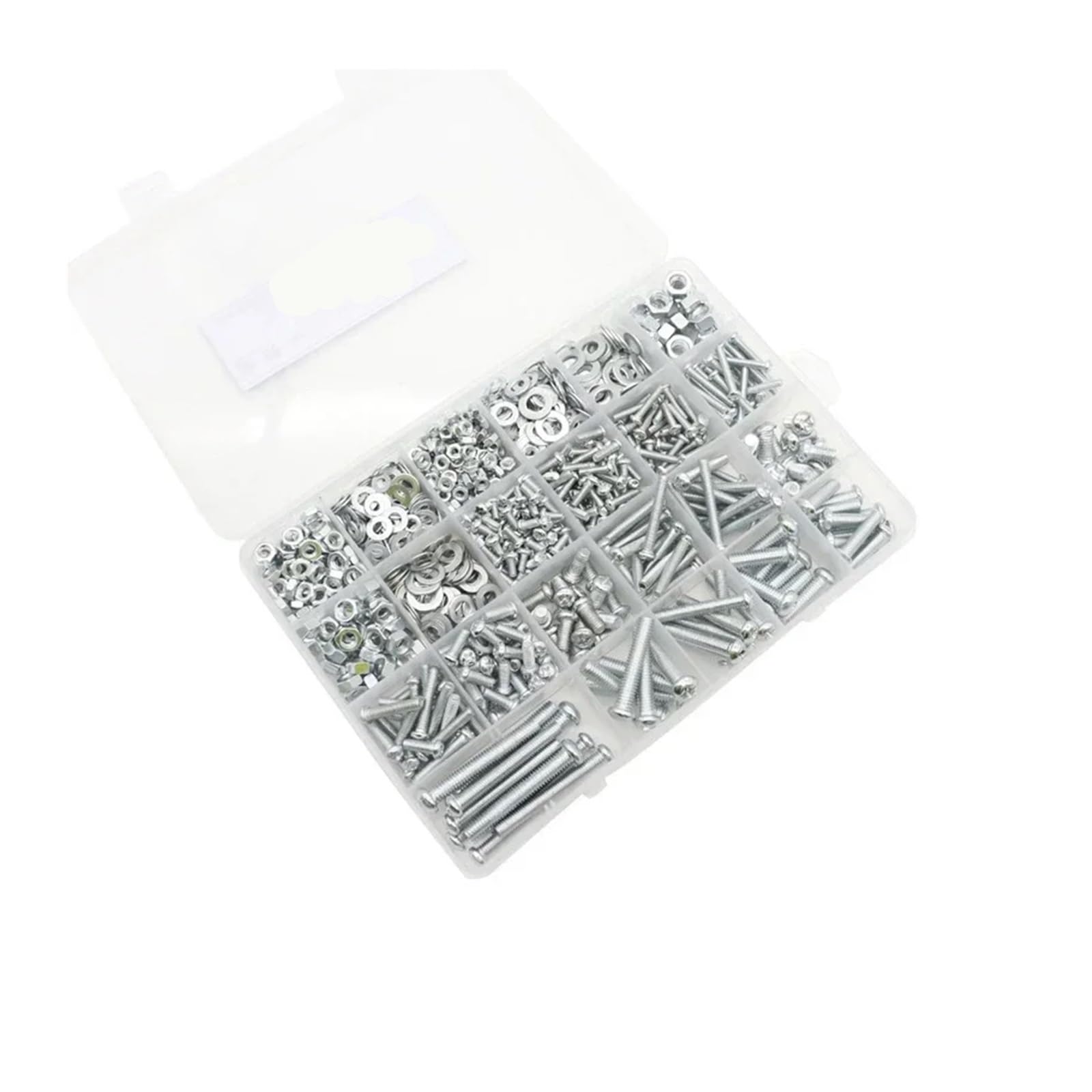 Genérico Juego de Surtido de Tornillos for máquina M3 M4 M5 M6 con Tuercas, Pernos y Arandelas, Caja de Kit de Tornillos, Tuercas y Arandelas de Cabeza Redonda(W Set,5 Boxes)