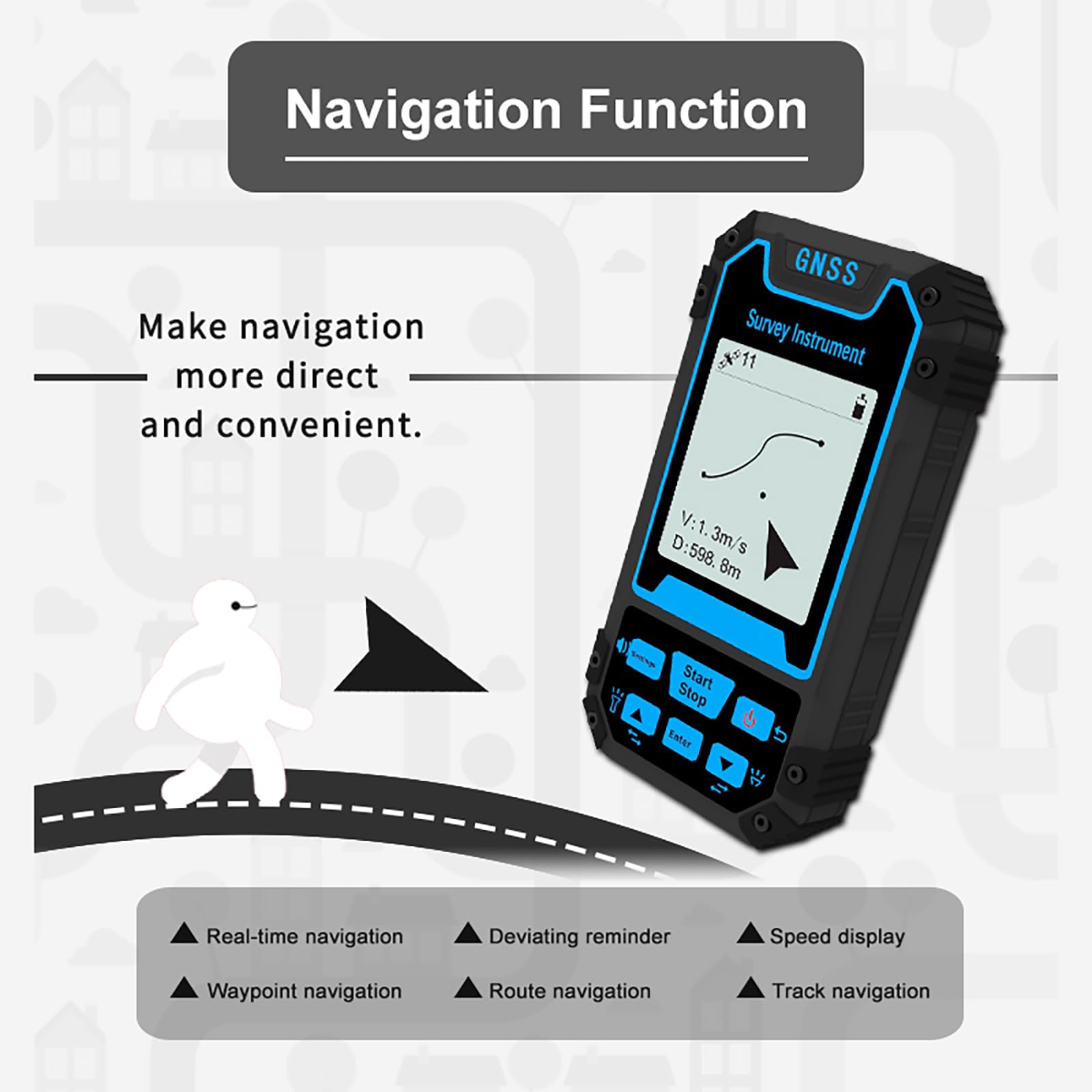 Attrezzatura per Rilevamento GPS Portatile/Strumento di Misurazione del Territorio GPS con Schermo A Colori per La Mappatura Dell'area di Rilevamento dei Terreni Agricoli