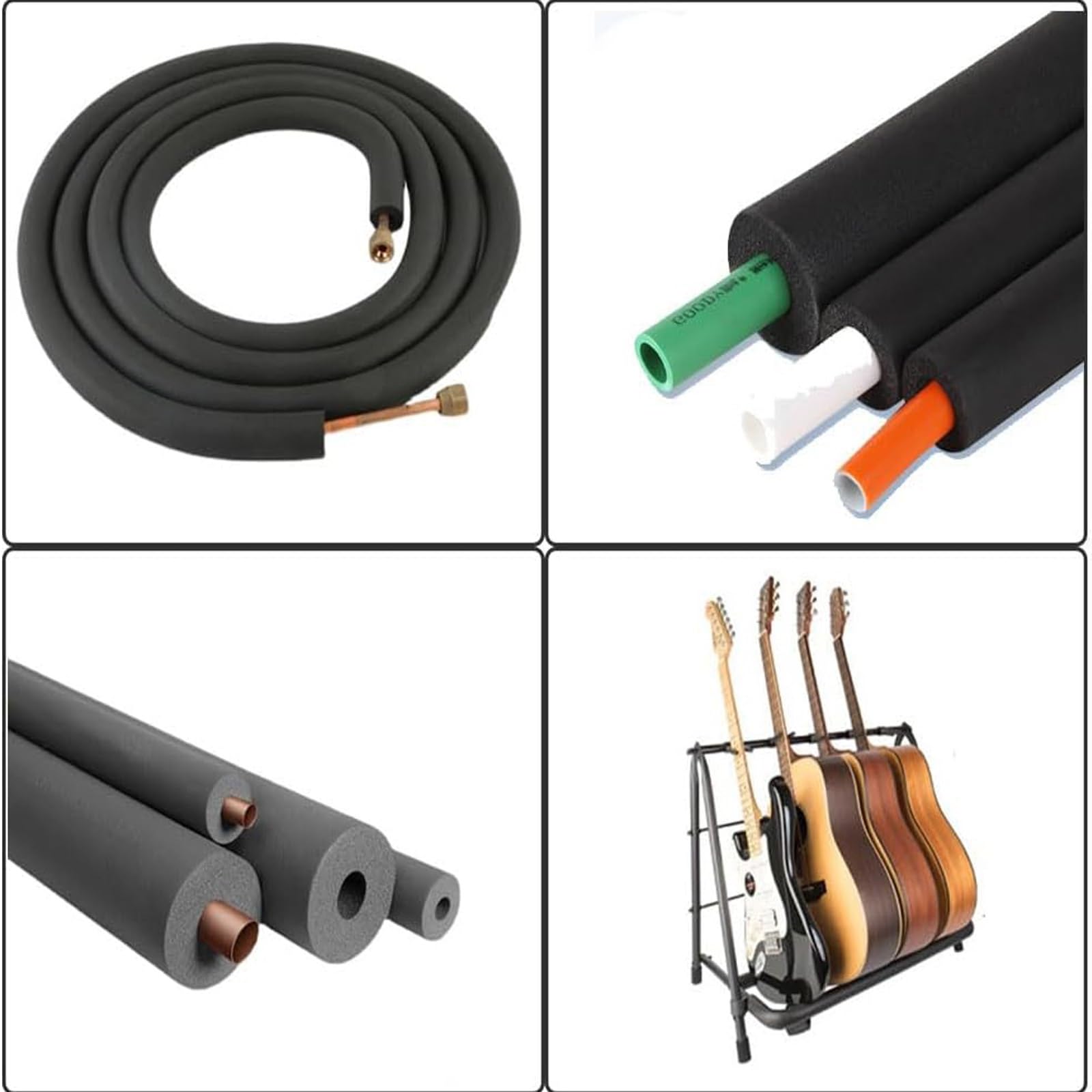 Tubo Isolante in Schiuma per Tubi 1.9m Nero Isolamento Tubi In Schiuma Isolante per Tubature Impermeabile per Riscaldamento Idraulico Tubi in Rame(89mmx30mmx1.9m)