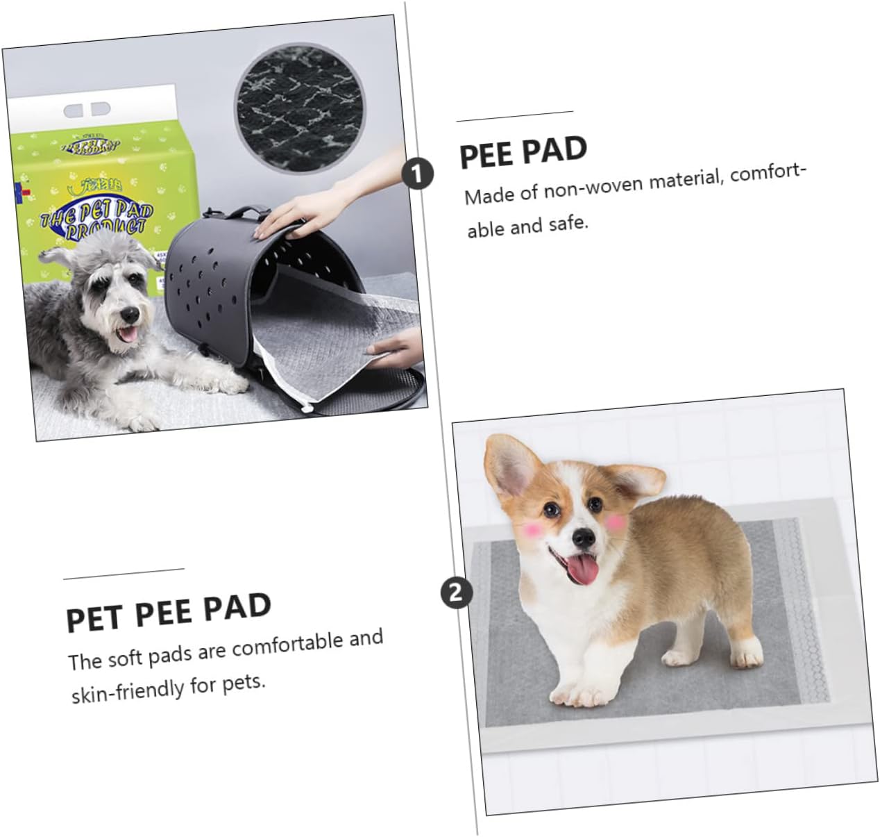 30-Pack Disposable PET Training Pads Thick Absorbent Urinal Mat for Dogs and Cats Waterproof Pee Pads for Potty Training
