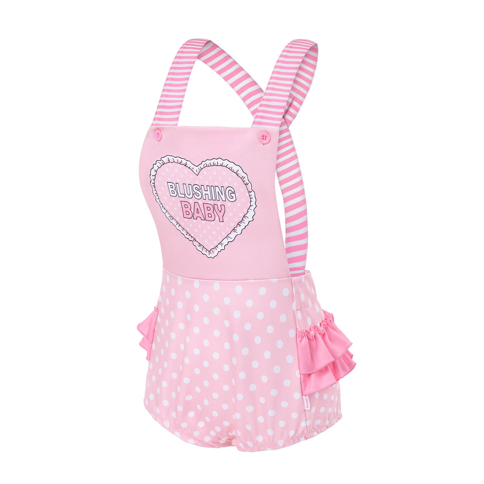 Littleforbig Short Overalls Shortalls - Blushing Baby Ruffle Butt Shortalls