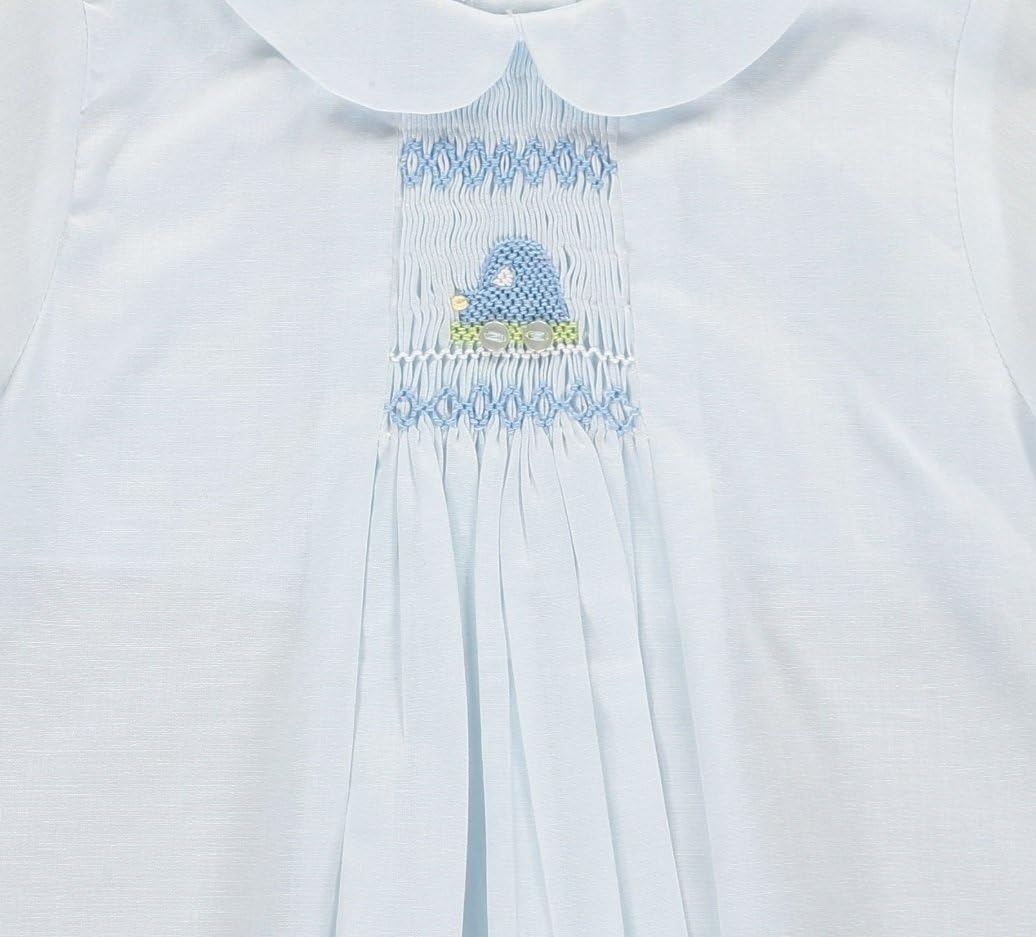 Carriage Boutique Baby Gown One Size Only Day Gown and Hat - Hand Smocking - Pink or Blue