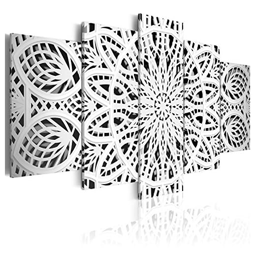 murando - Cuadro 200x100 cm - Mandala - Lienzo Tejido no Tejido - Abstraccion Cuadro Impresion en Calidad fotografica f-A-0581-b-n Oriente Ornamento