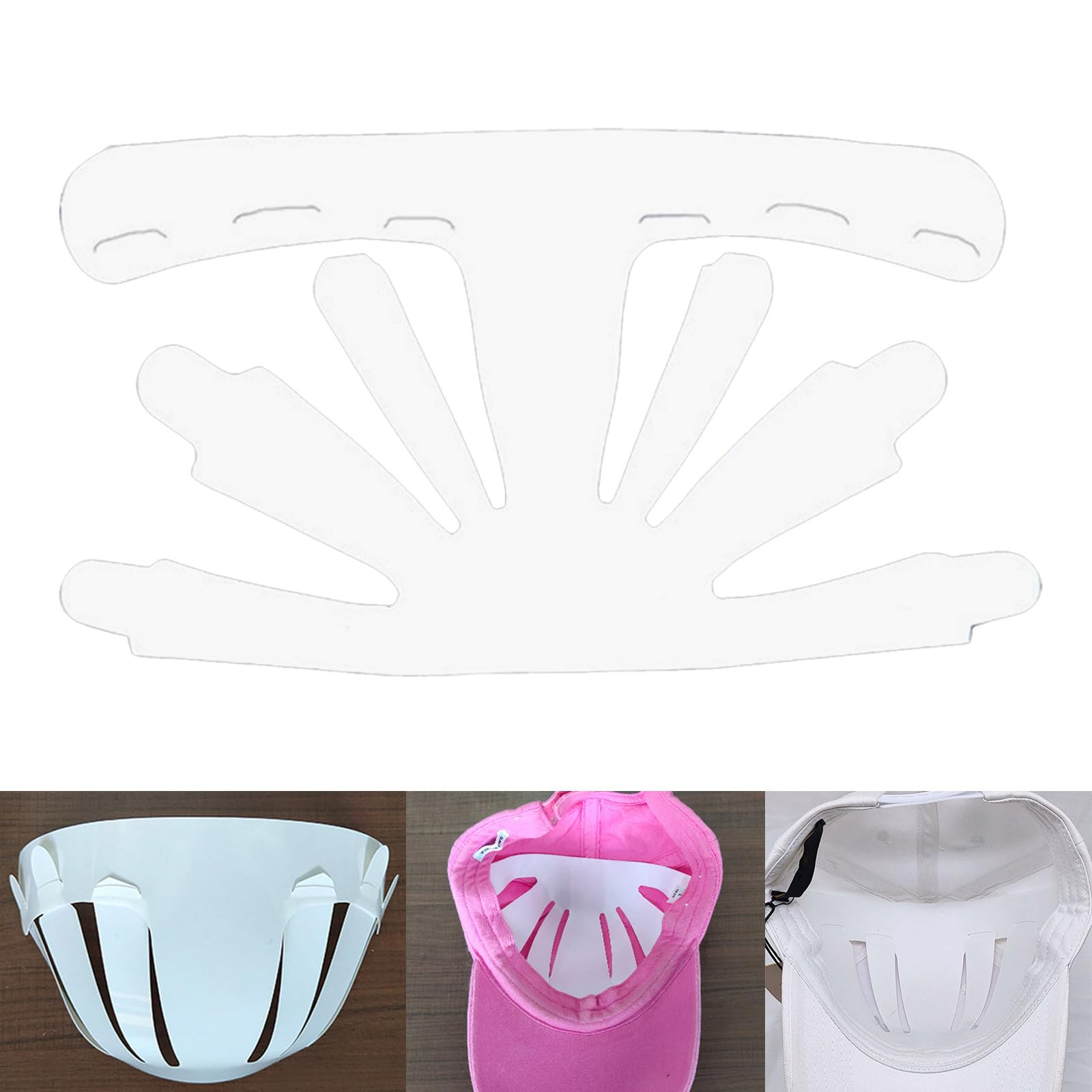 Saccgt 10Pcs Hat Inserts for Baseball Maintain Shape and Appearance Reusable Hat Liner Inner Liner for Baseball Caps Plastic, About.29x15cm/1.42x5.9'', As Picture Shows
