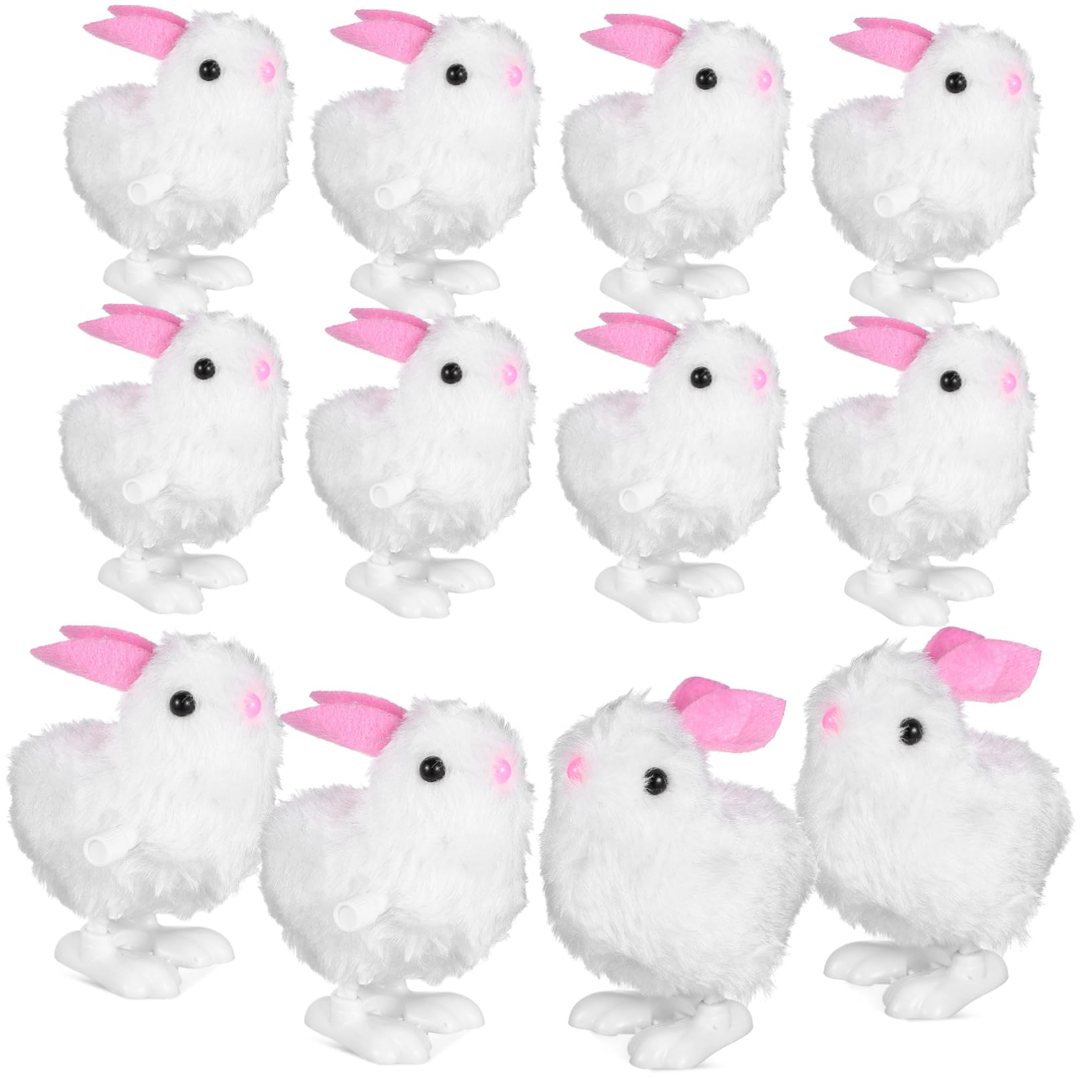 CORHAD 12 Pcs Rabbit Wind Up Cute Jumping Bunny Plaything for Party Favors and Decorations Realistic Design Compact for Collectors