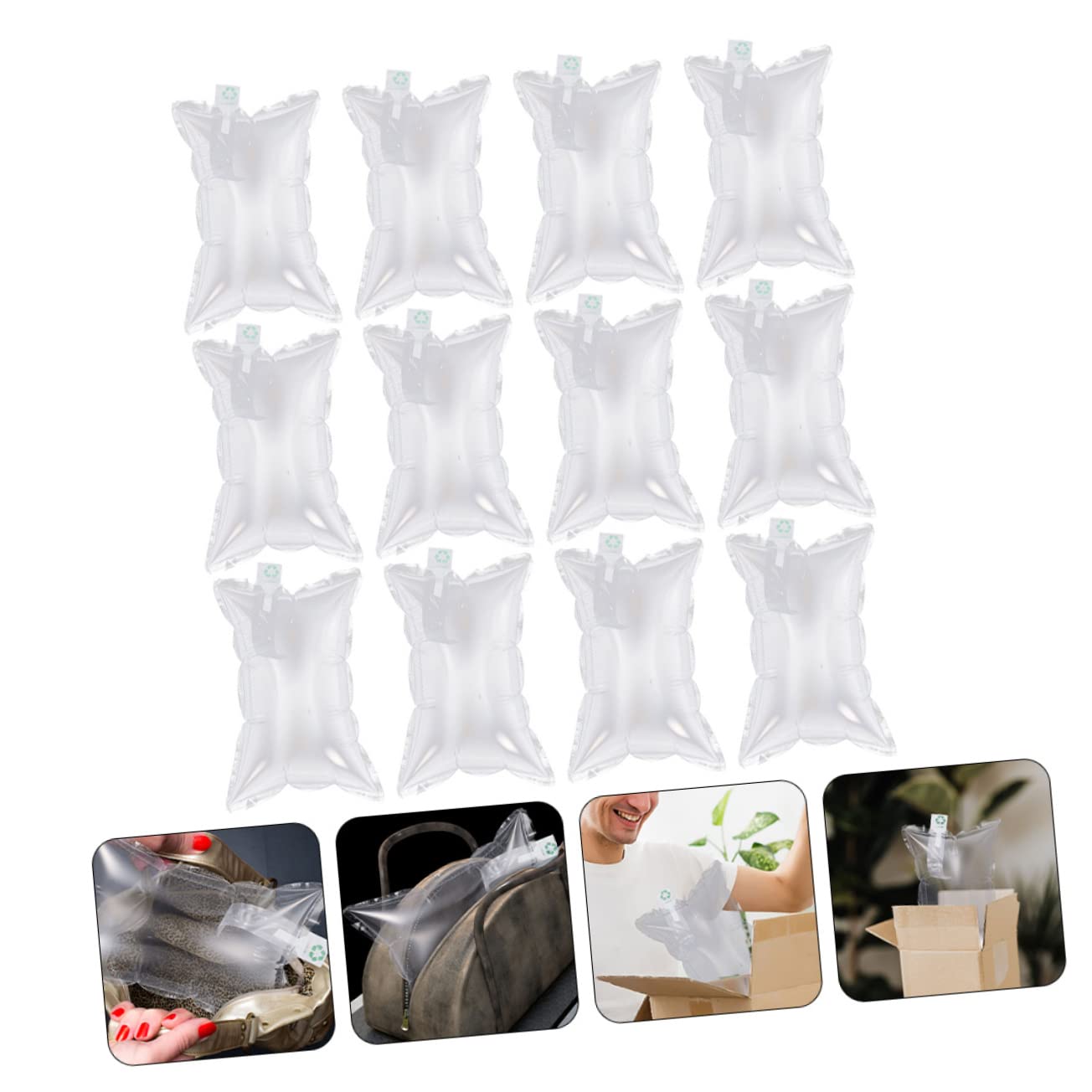 Lot de 50 Paquet D'emballage Gonflables Anti-collision 30 X 40 Cm en Film Coextrudé pour Calage Express, Coussin D'air Léger et Résistant pour Protection Colis Fragile