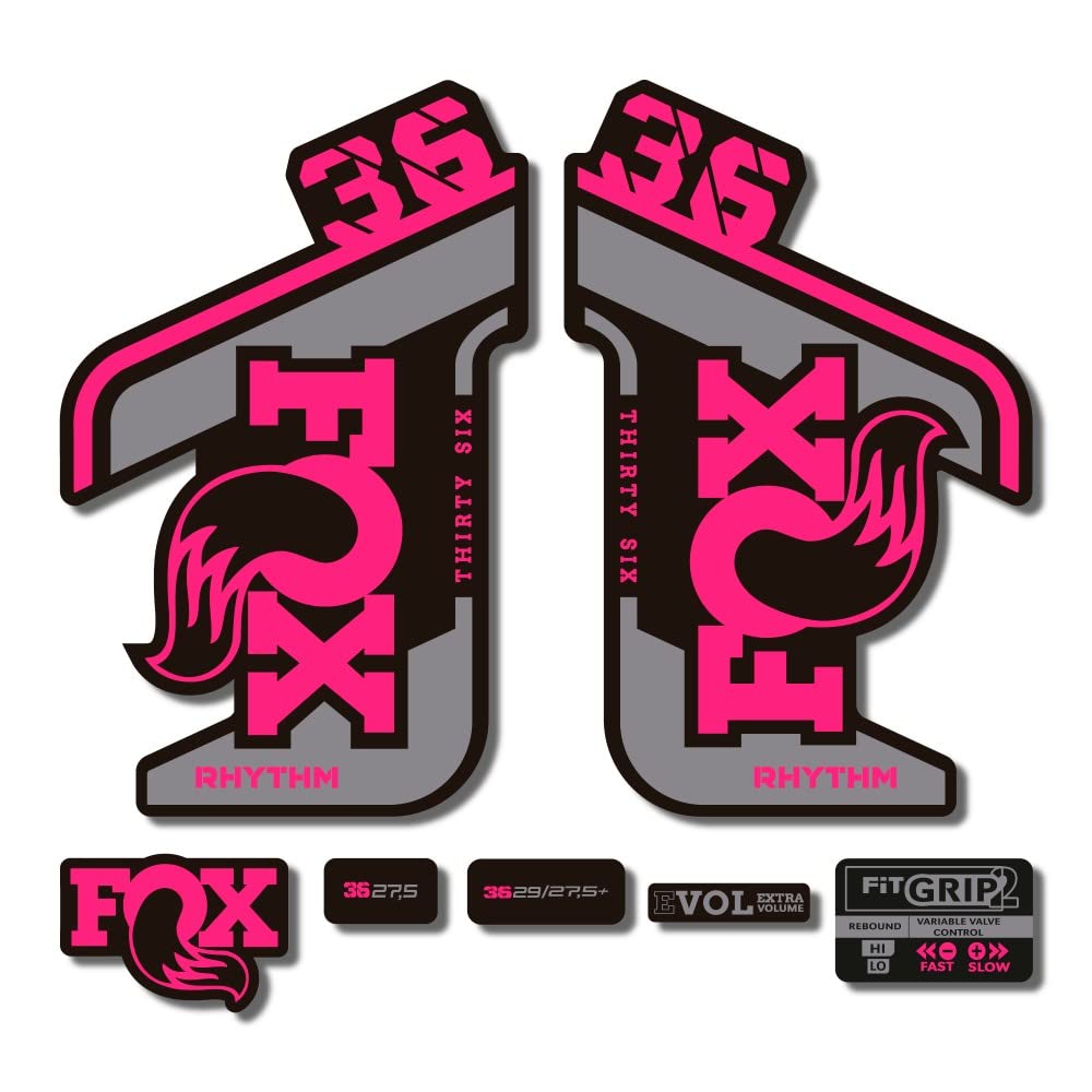 Kit autocollants Fox 36 Rhythm 2021 rose 1 cm pour rénover une fourche rayée