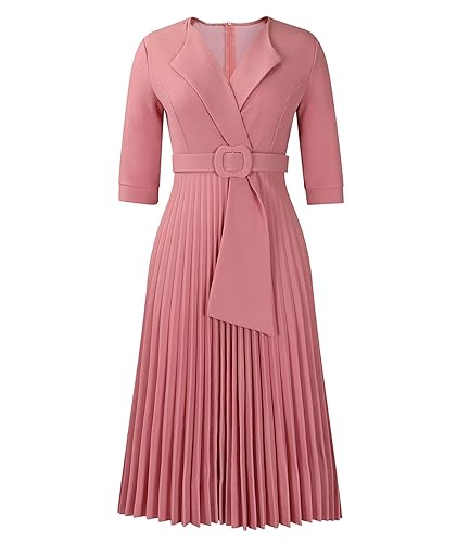 SOMTHRON Women's Elegant 3/4 Sleeve Blazer Dress V Neck Lapel