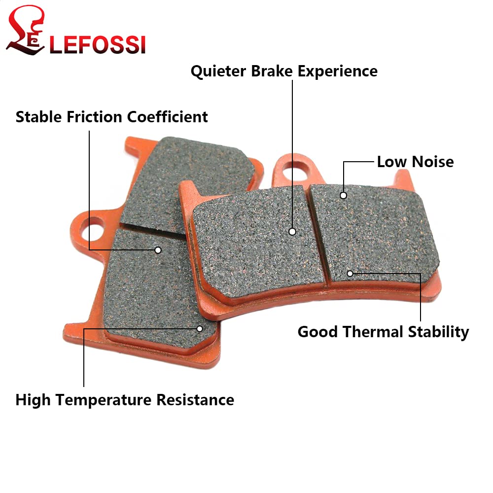 LE LEFOSSI Motorrad Bremsbeläge Kohlefaser - Für Yamaha XVZ 1300 & XV 1600 1999-2004