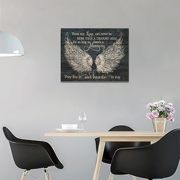 jerkboo Rustic Angel Wing Canvas Wall Art Farmhouse Inspirational Quotes Wall Decor Angel Pictures Prints Motivational Framed Modern Artwork for Home Living Room Bedroom Bathroom 16x12
