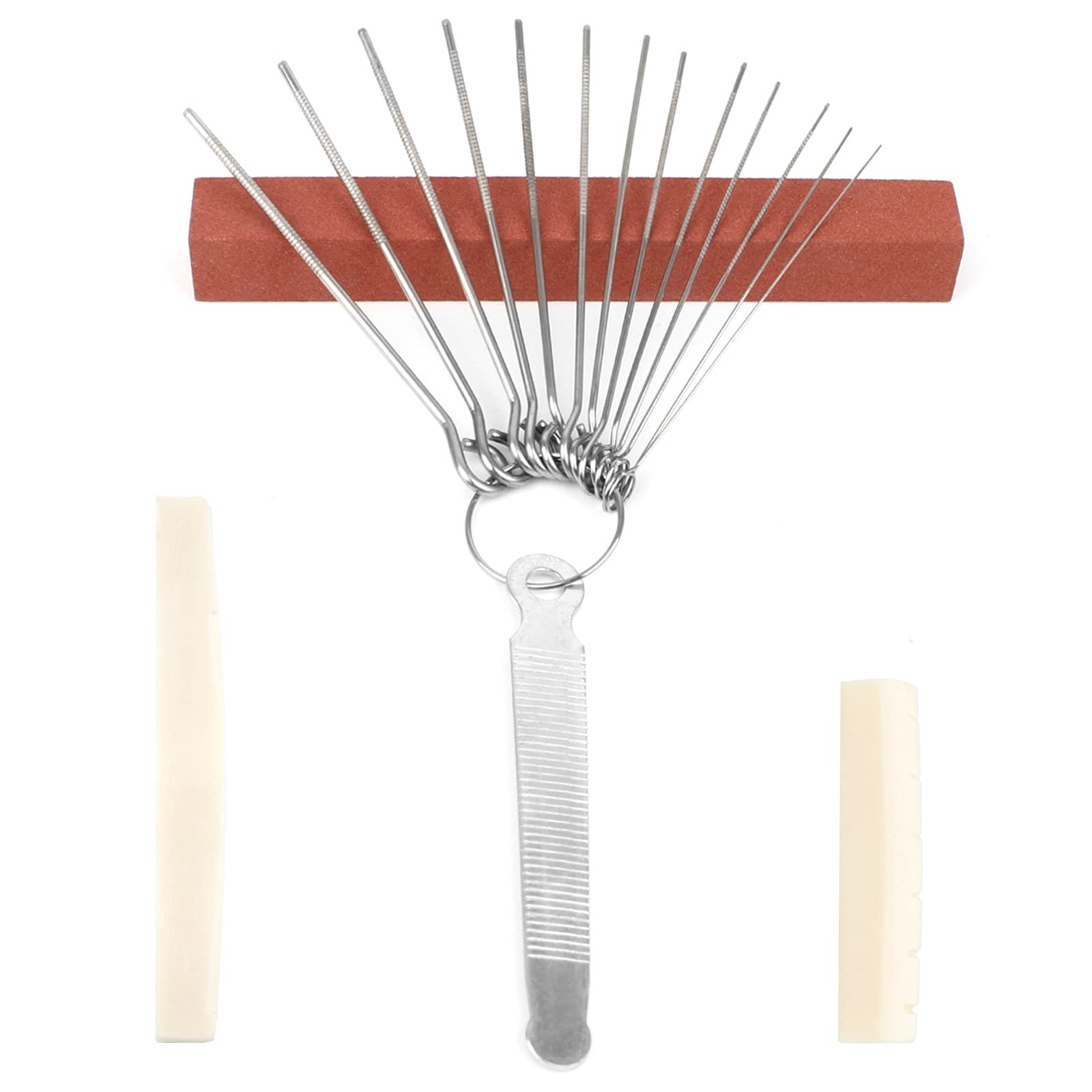 Sponsored Ad – Guitar Bridge Saddle Nut File Set, 13pcs Grinding Needles with Bridge Saddle File 1 pcs Grinding Stone 2 pcs Bone Bridge Saddle and Nut Guitar Repair Tool for Guitar Ukulele Bass