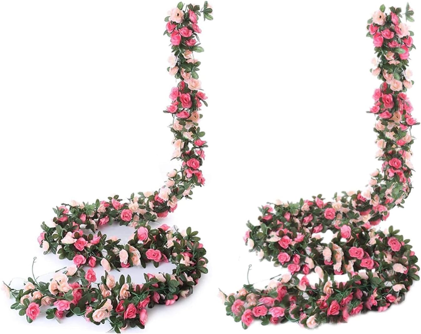 Miracliy 5 Pack 41 FT Fake Vine Flowers Plants Artificial Flower 8 pcs 66 FT Flower Garland Fake Rose Vine Artificial Flower Hanging Rose