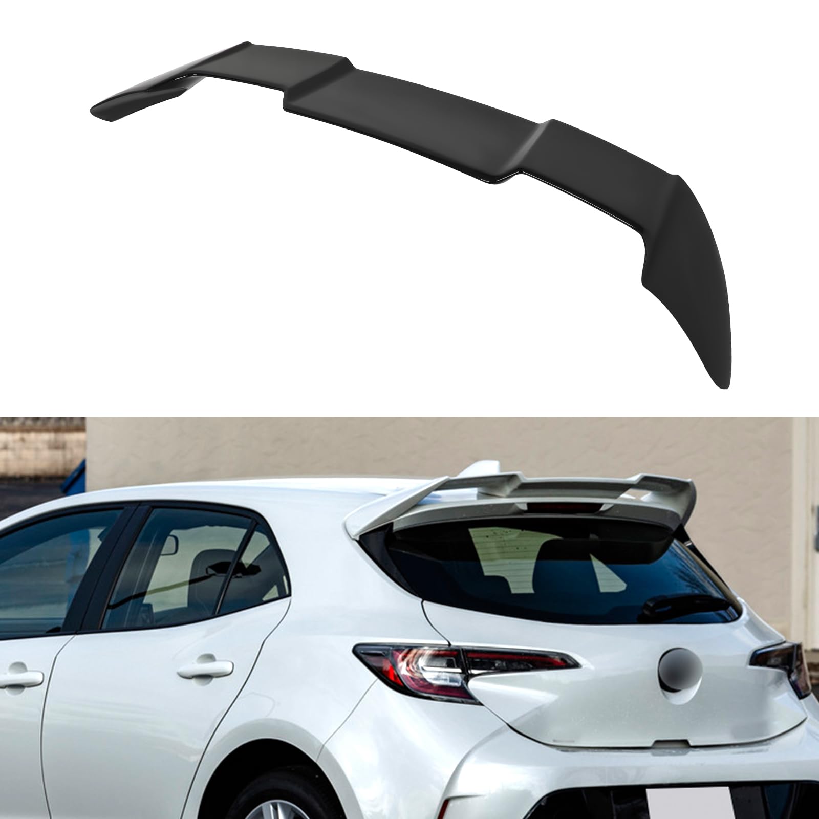 cciyu Roof Spoiler Fits for 2019-2023 for Toyota Corolla Rear Window Roof Spoiler(ABS Glossy Black)