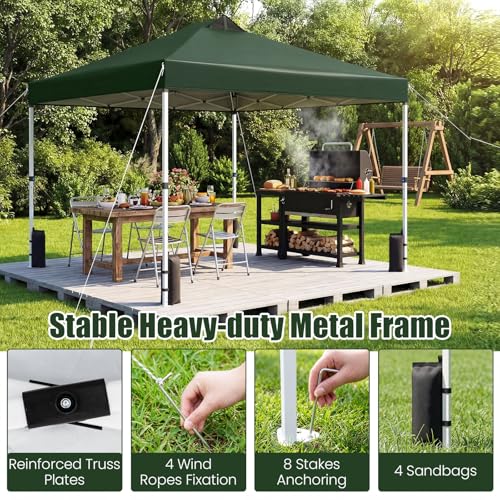 Image of Tangkula 10 x10 Ft Pop Up Canopy with Center Lock