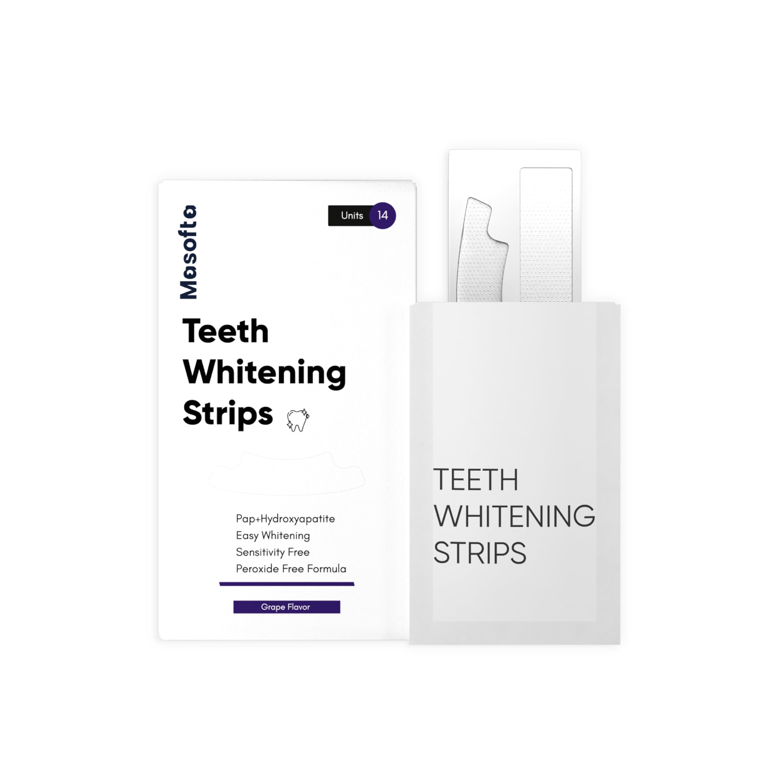 Masofta Professional Teeth Whitening Strips For Yellow and Dark Stains | Peroxide Free & Sensitivity Free | At Home Teeth Whitening Product Kit | 14 Pairs (B0CNXH6J5M) Amazon Price History, Amazon Price Tracker