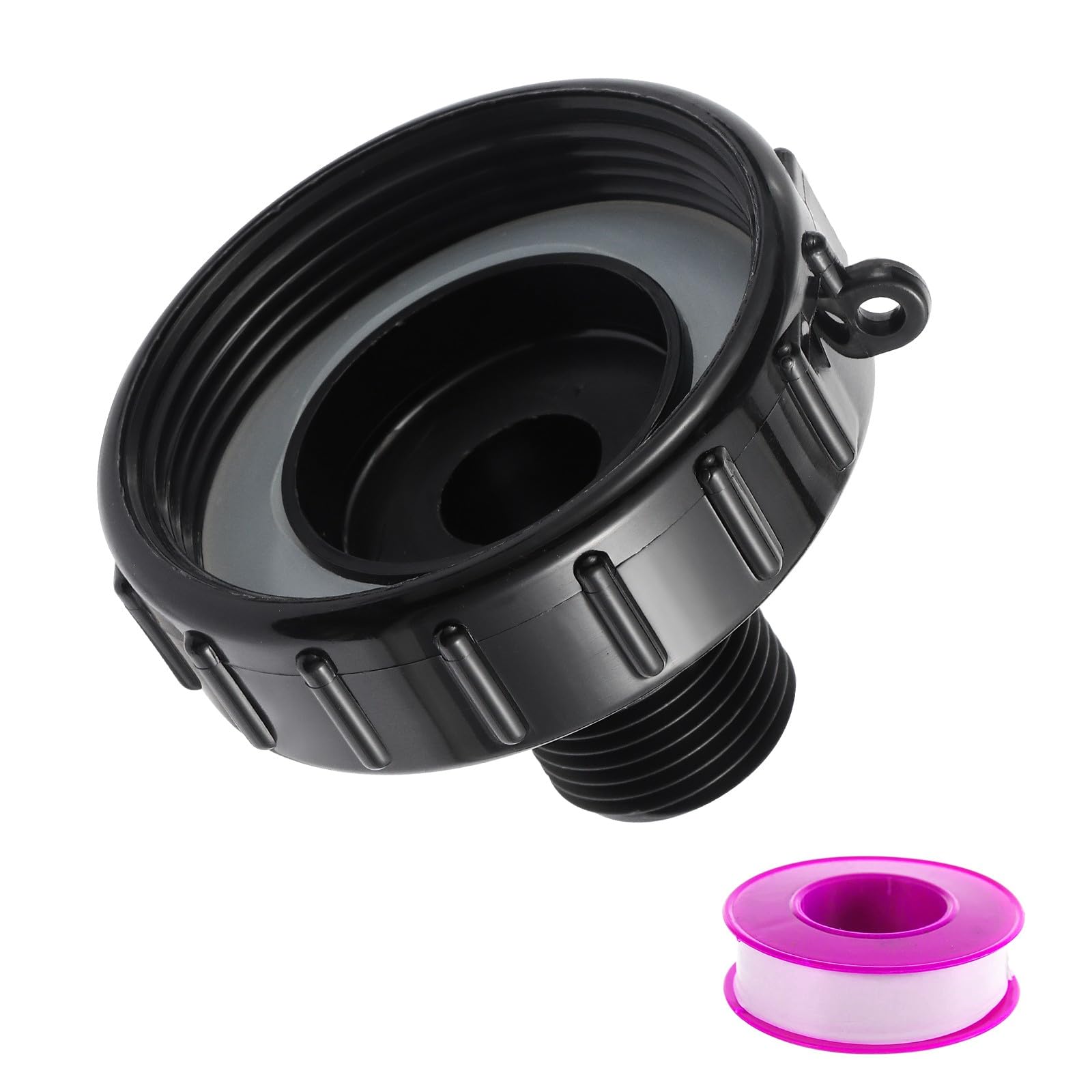 275-330 gallon IBC tote drain adapter, Water Hose Male Adapter for Garden Hose, Food Grade IBC Drain Adapter (2.44”Fine Thread ×3/4”Male)