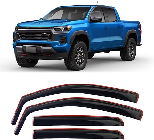 Protectores de lluvia para ventana Canyon para Colorado Viseras de ventana Tesmirror para Chevrolet Colorado 2023 2024, GMC Canyon 2023 2024 -