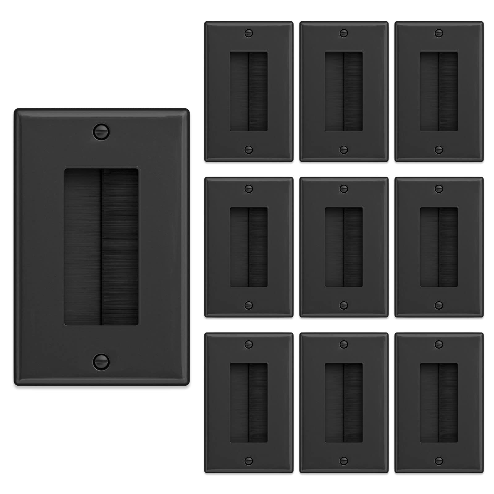 iwillink Brush Wall Plates - 10 Pack, Cable Pass Through -9