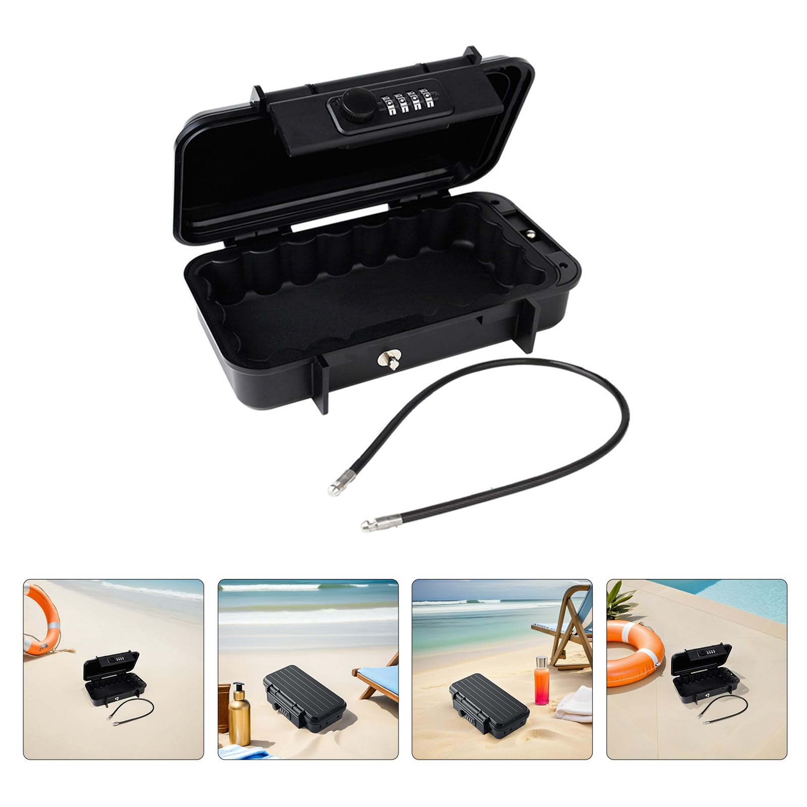 SUPVOX Cassetta di Sicurezza Portatile da Viaggio Cassetta di Sicurezza Personale Lucchetto Combinazione e Resistente alle Cadute per Spiaggia Hotel Auto e Casa
