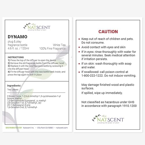 Miniatura 8 de Difusor de dínamo con aceite de fragancia de té blanco incluido, paquete de difusor inteligente de aromaterapia y botella de aceite de fragancia