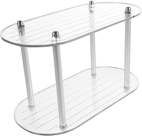 DOITOOL Estante de múltiples capas para gabinete, organizador de ducha, estante de cristal, gabinete de vidrio, gabinete de exhibición de vidrio,