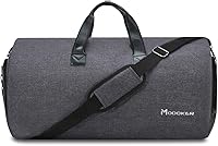 Modoker 2-in-1 Convertible Garment Duffel Bag - Carry-On Hanging Suit Travel Bag with Shoulder Strap, Wrinkle-Free (Black)