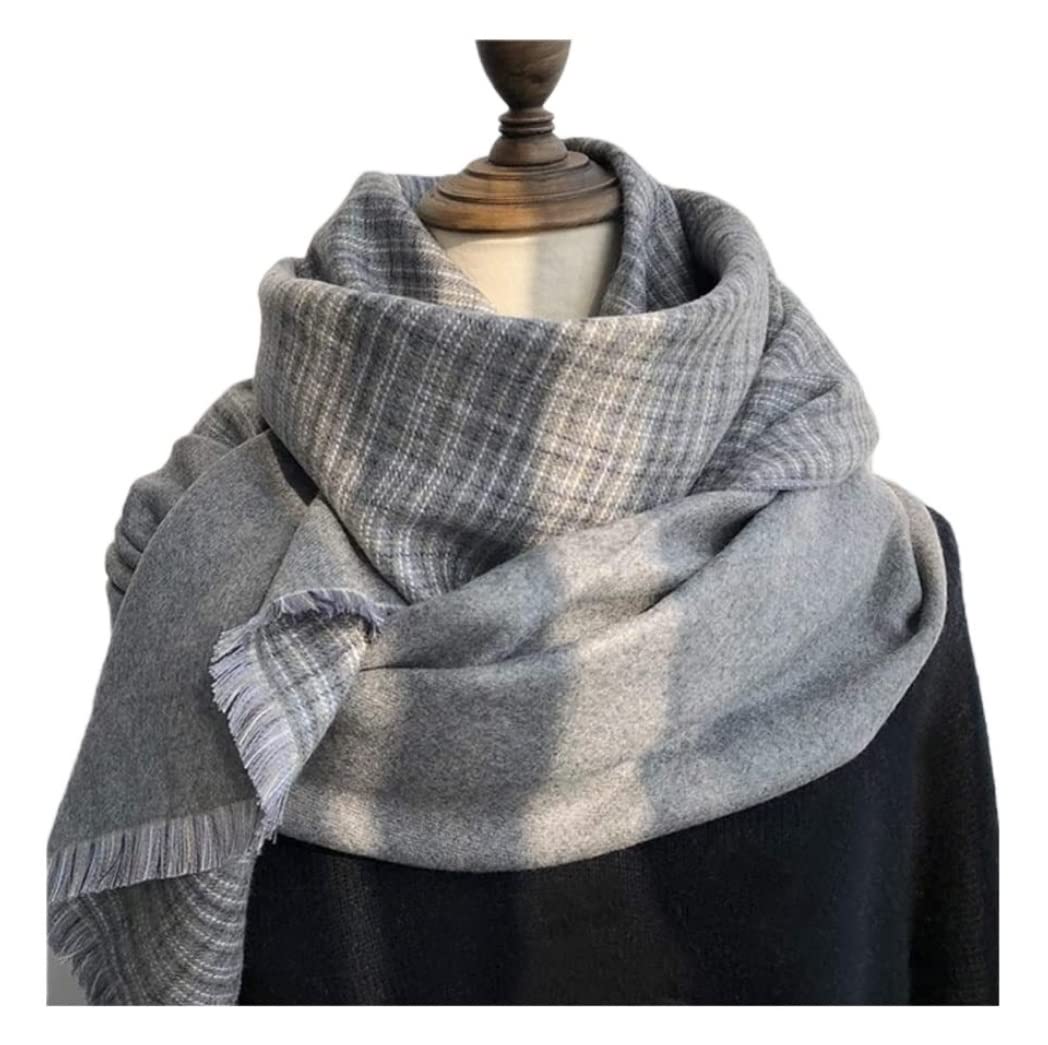 Bufanda Elegante y Suave Bufanda De Moda Para Mujer, Cómoda, Cálida, Para Invierno Y Otoño, Doble Cara, Chal Suave A Cuadros Calentador de Cuello