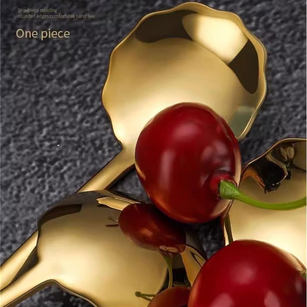 Cuillère 304 Petite cuillère à Dessert de Grande qualité en Acier Inoxydable à Long Manche for la Maison Cuillère de Table(Silver)