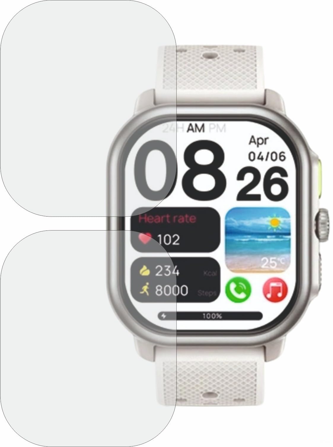 TELTREK Screen Guard for Zeblaze Beyond 3 Pro Smartwatch Screenguard, Edge to Edge TPU Fiber Film not Tempered Glass Screen Protector for Zeblaze Beyond 3 Pro (Pack of 2)