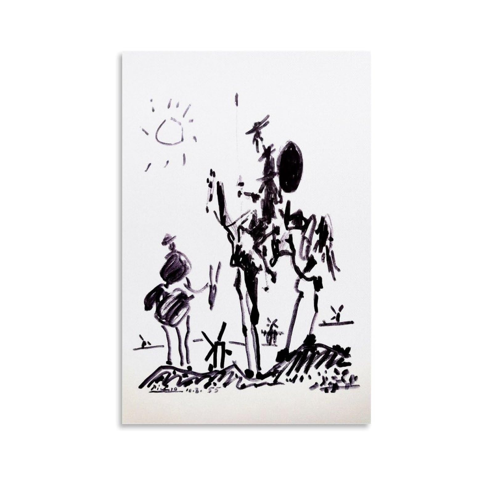 Hbeoop Unframe-Style Pablo Picasso Famous Paint (Don Quixote) Print Poster Decorative Painting Canvas Wall Art Living Rooms Bedroom Painting 24X36inch(60X90cm)