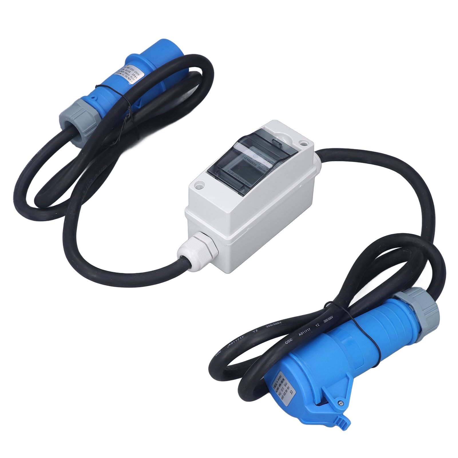 Hyuduo Contatore di Energia Intelligente, in Gomma, Rame, Ignifugo, Monitor di Ricarica per PC, da 220 A 250 V CA, 16 A, 3 Pin, Monofase, 2 Fili, per Ricarica Veicoli Elettrici, Garage, Officina, Uso