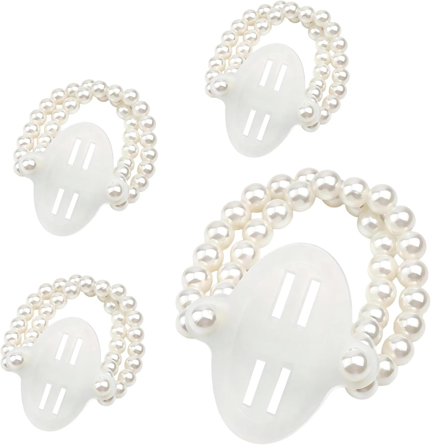 4Pcs Pearl Corsage Wristlet Band, Elastic Wrist Corsage Bracelet with Pearl
