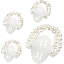 4Pcs Pearl Corsage Wristlet Band, Elastic Wrist Corsage Bracelet with Pearl