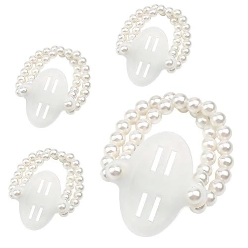 4Pcs Pearl Corsage Wristlet Band, Elastic Wrist Corsage Bracelet with