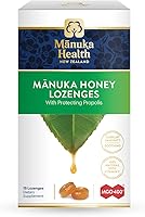 Vista 8 de Manuka Health Manuka Honey - Gotas para la tos - 58 pastillas naturales con sabor a limón y jengibre para la garganta infundidas con miel de manuka
