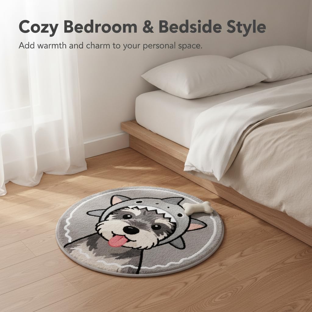 Tapis Rond Chien, Surface Imprimée, Size to 2