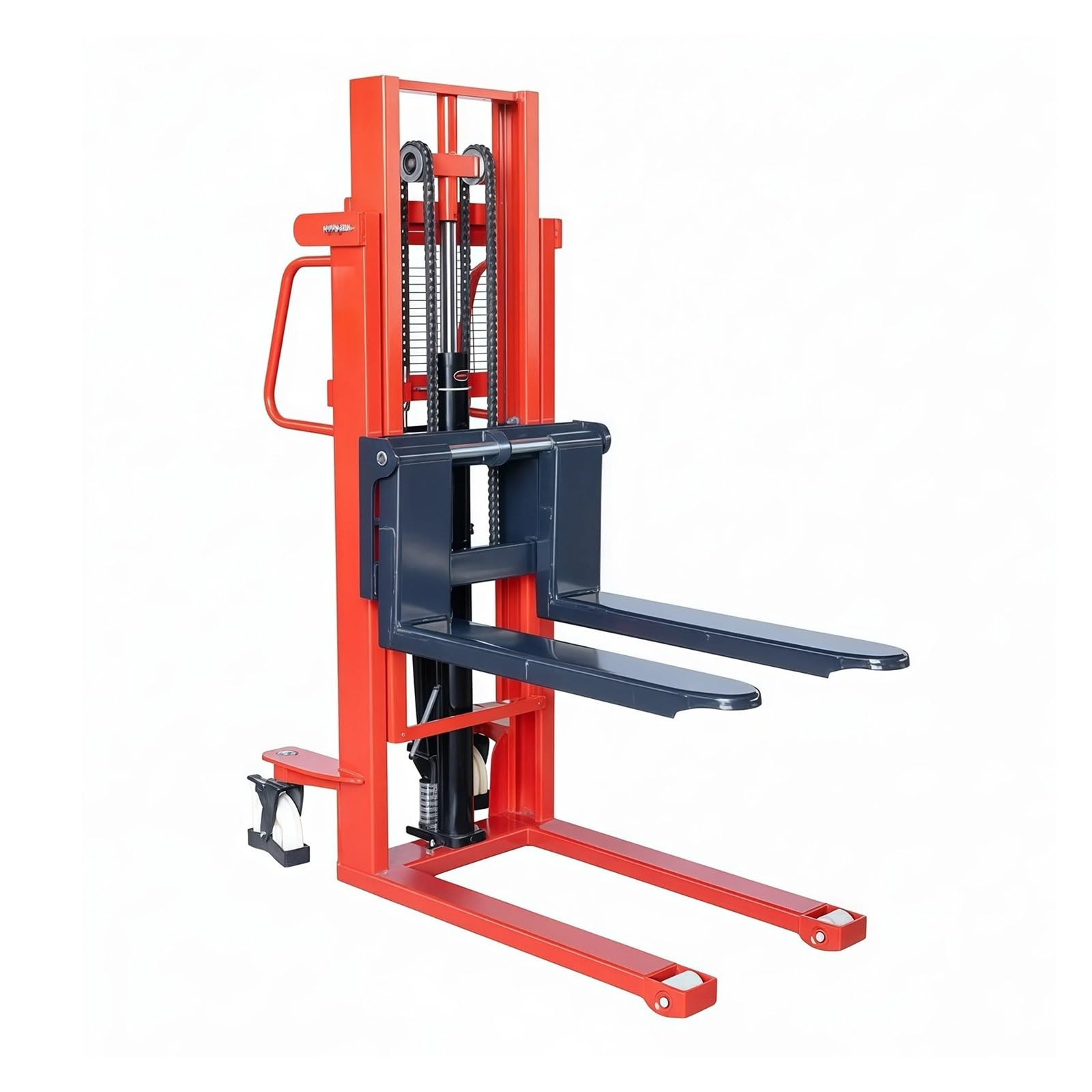 Pallet Truck Manual Hydraulic Stacker 2T 90cm Fork Knob Valve for High Shelf Logistics