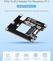 Vista 2 de Adaptador PCIe a M.2 para Raspberry Pi 5, compatible con protocolo de unidad NVMe compatible con unidad de estado sólido M.2 tamaño 2230/2242