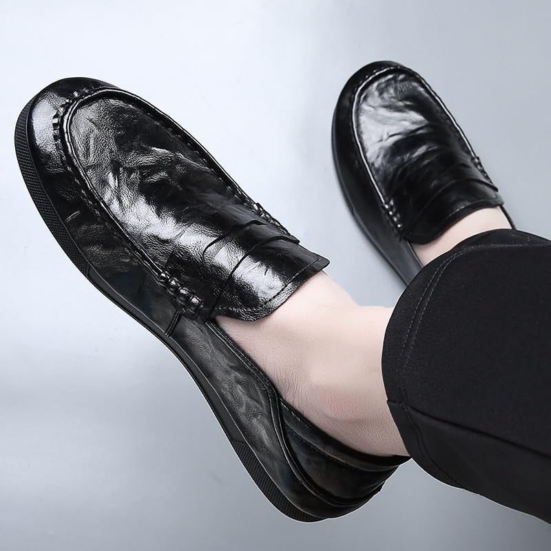 Dress Oxford for Mens Non Slip Anti-Slip Office Casual Slip-on Breathable Faux Leather4